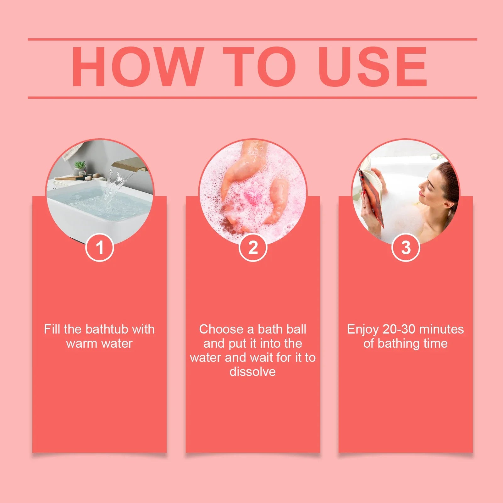 Oceaura 6pcs Fragrance Bath Bombs Nourish Moisturizing Skin Stress Relief Body Natural Kid Wash Spa Exfoliating Skin Shower Ball