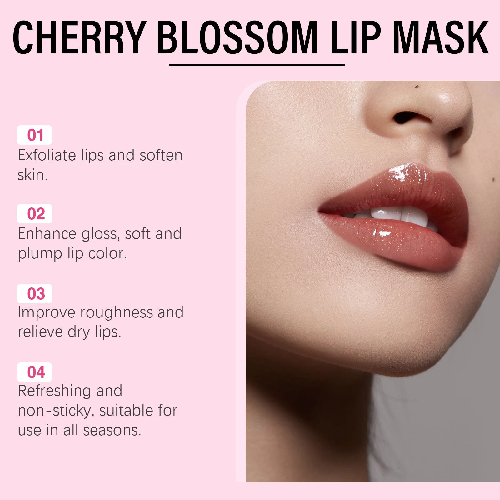 Cherry Blossom Lip Mask Lasting Moisturizing Remove Dead Skin Fade Lip Lines Enhance Gloss Smoothing Exfoliating Lip Mask
