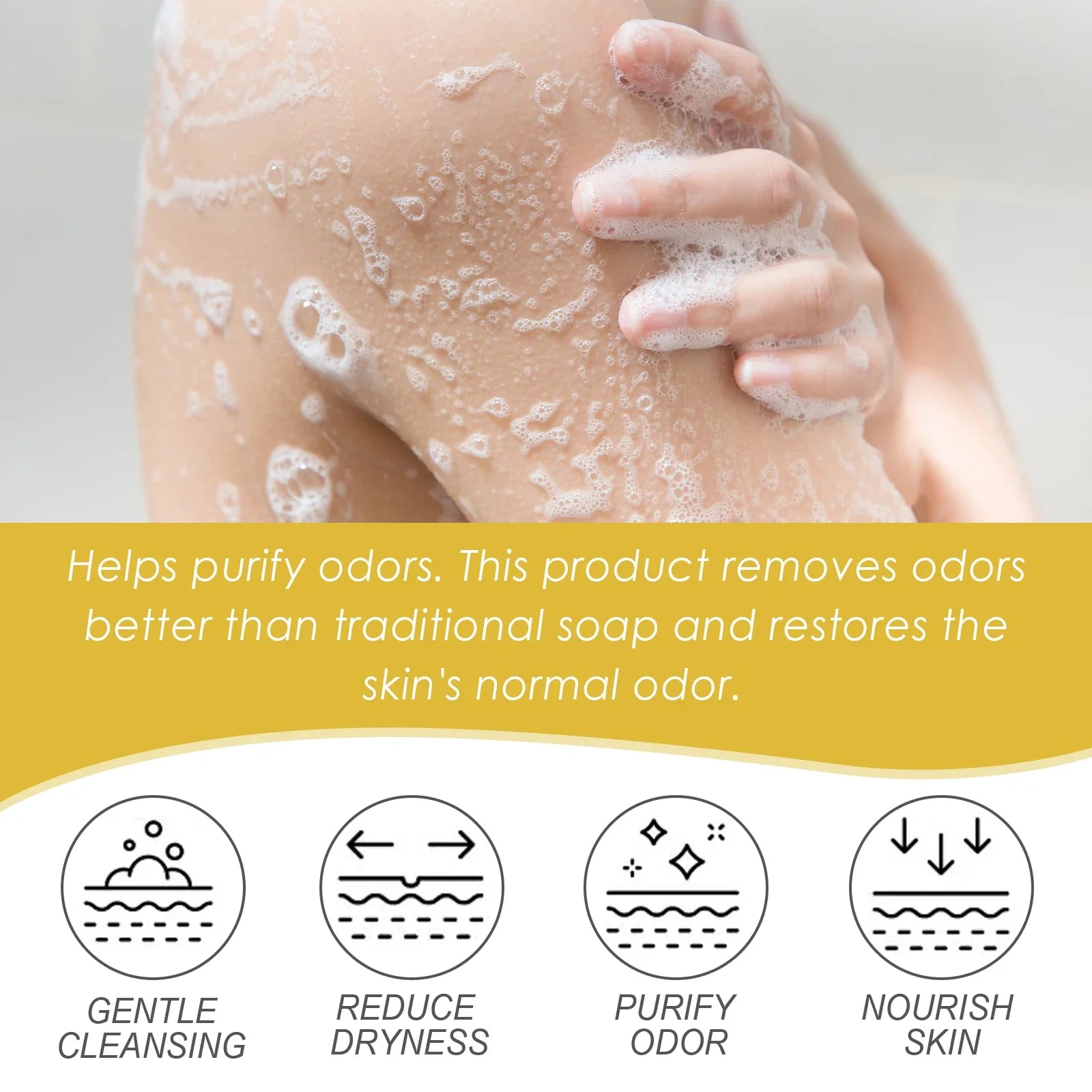 Oceaura Coconut Vanilla Body Wash Gel Lasting Fragrance Deep Cleaning Dirt Nourishing Moisturizing Skin Remove Odor Body Shampoo