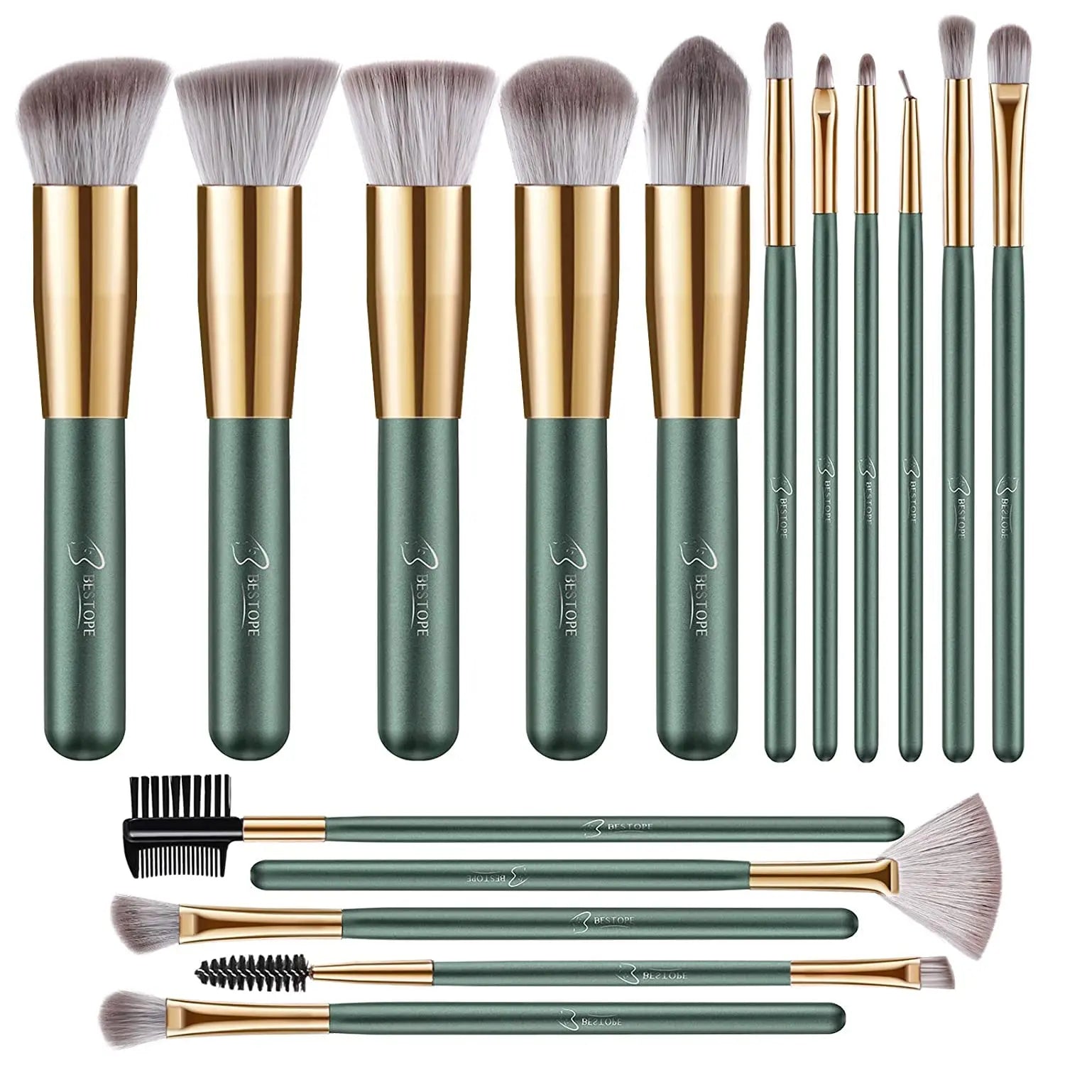 BESTOPE PRO Makeup Brushes Makeup Brush Set - 16 Pcs Premium Synthetic Foundation Concealers Eye Shadows Make Up Brushes set,Eye
