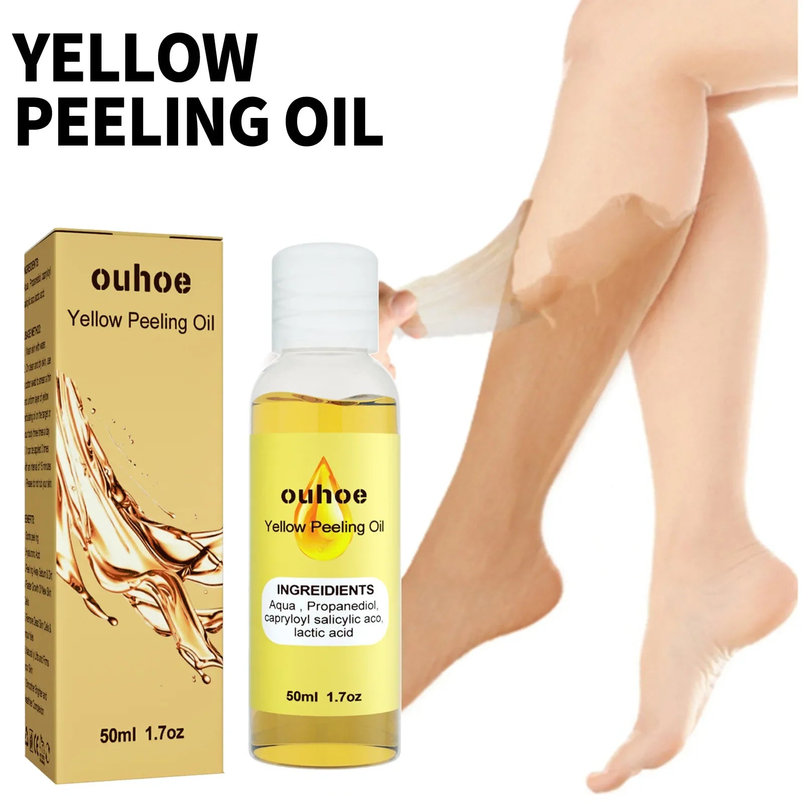 Yellow Peeling Oil Dark Skin Bleaching Remove Arm Knee Legs Melanin Exfoliating Body Scrub Brighten Dead Skin Care Whiten Serum