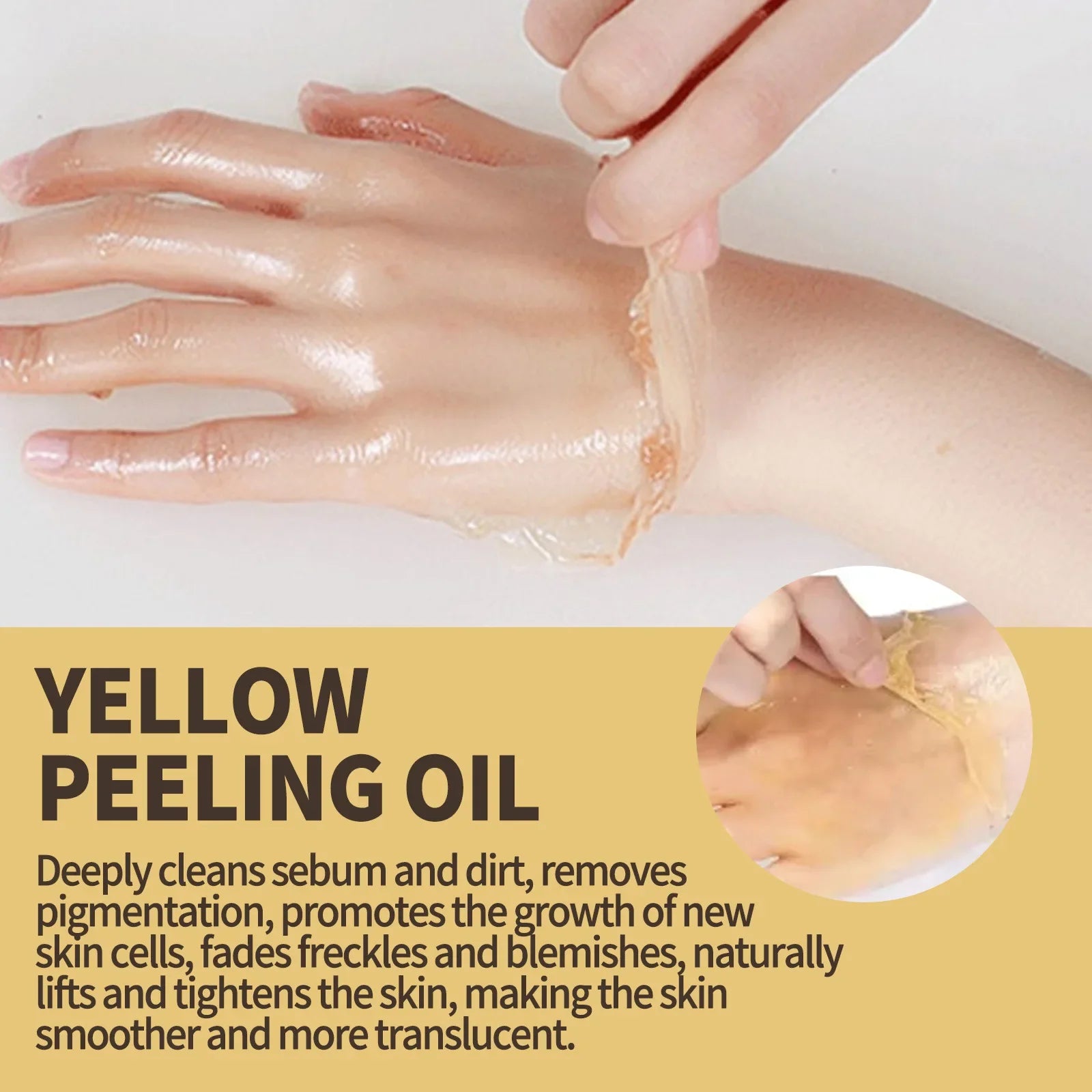 Yellow Peeling Oil Dark Skin Bleaching Remove Arm Knee Legs Melanin Exfoliating Body Scrub Brighten Dead Skin Care Whiten Serum