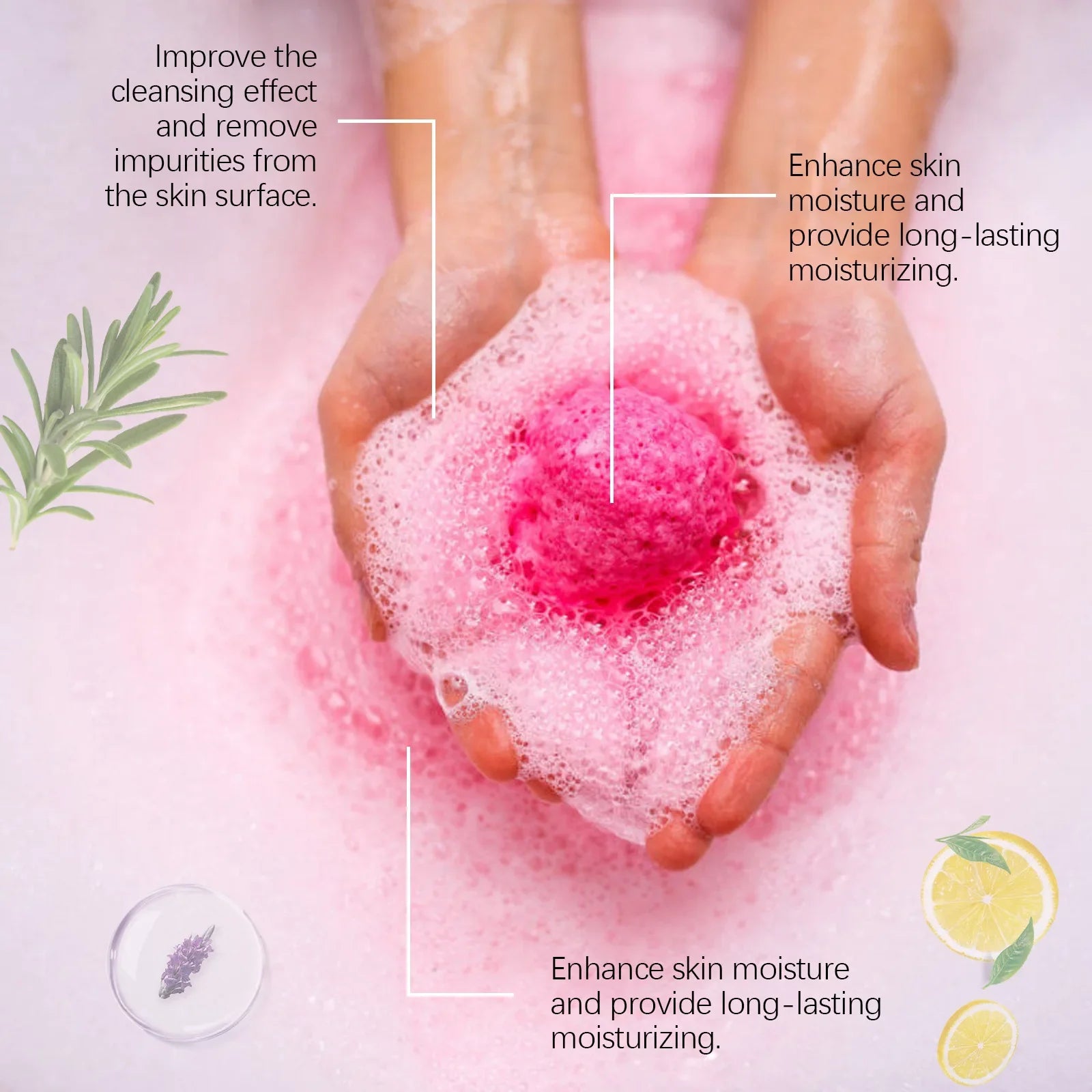 Wiieey 30gx6 Lasting Fragrance Bath Bomb Salt Nourish Floral Scent Body Wash Cleansing Spa Relaxing Exfoliating Skin Shower Ball