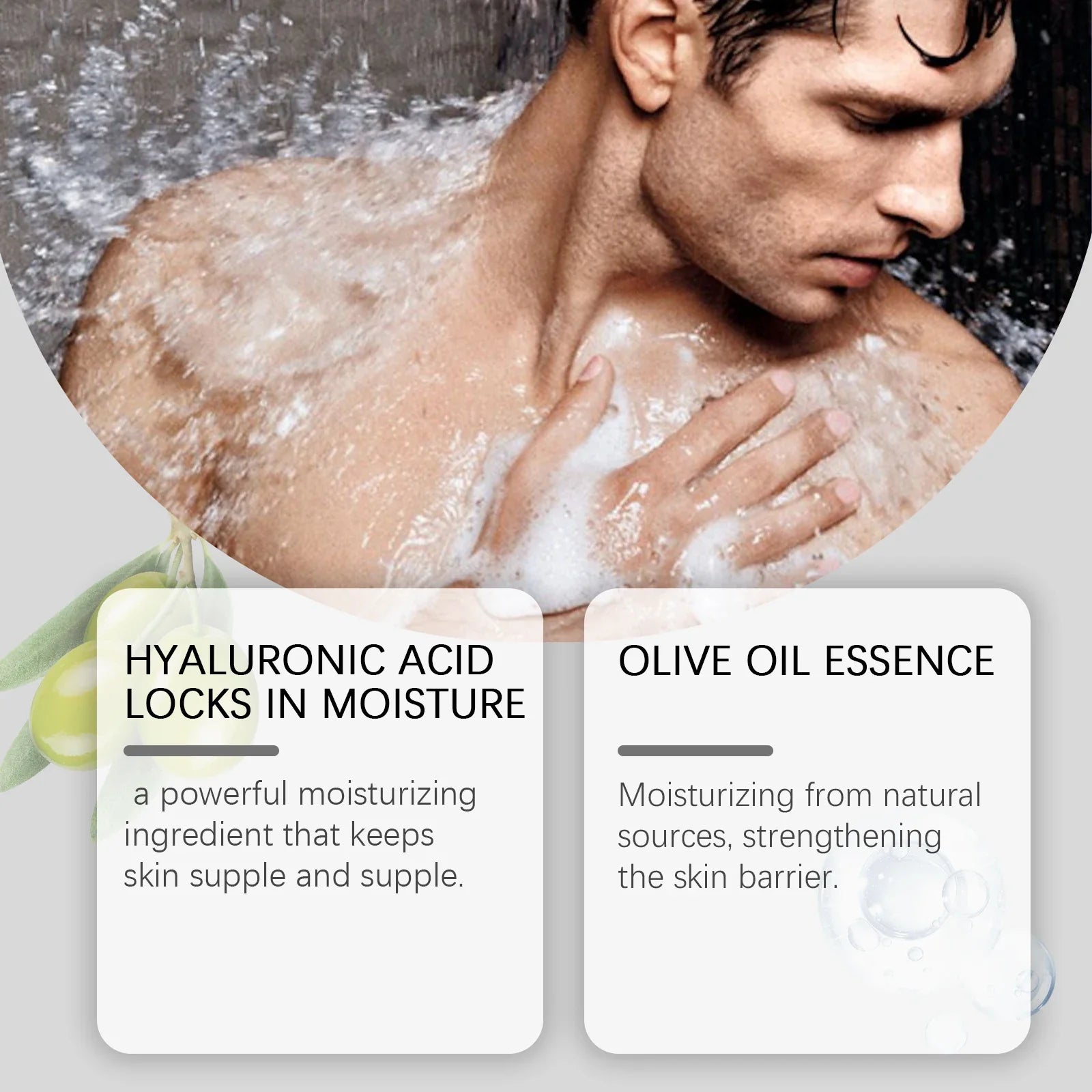 Shower Gel for Men Gentle Cleansing Moisturizing Exfoliator Body Wash Brightening Skin Shrink Pores Fragrance Foam Bath Lotion