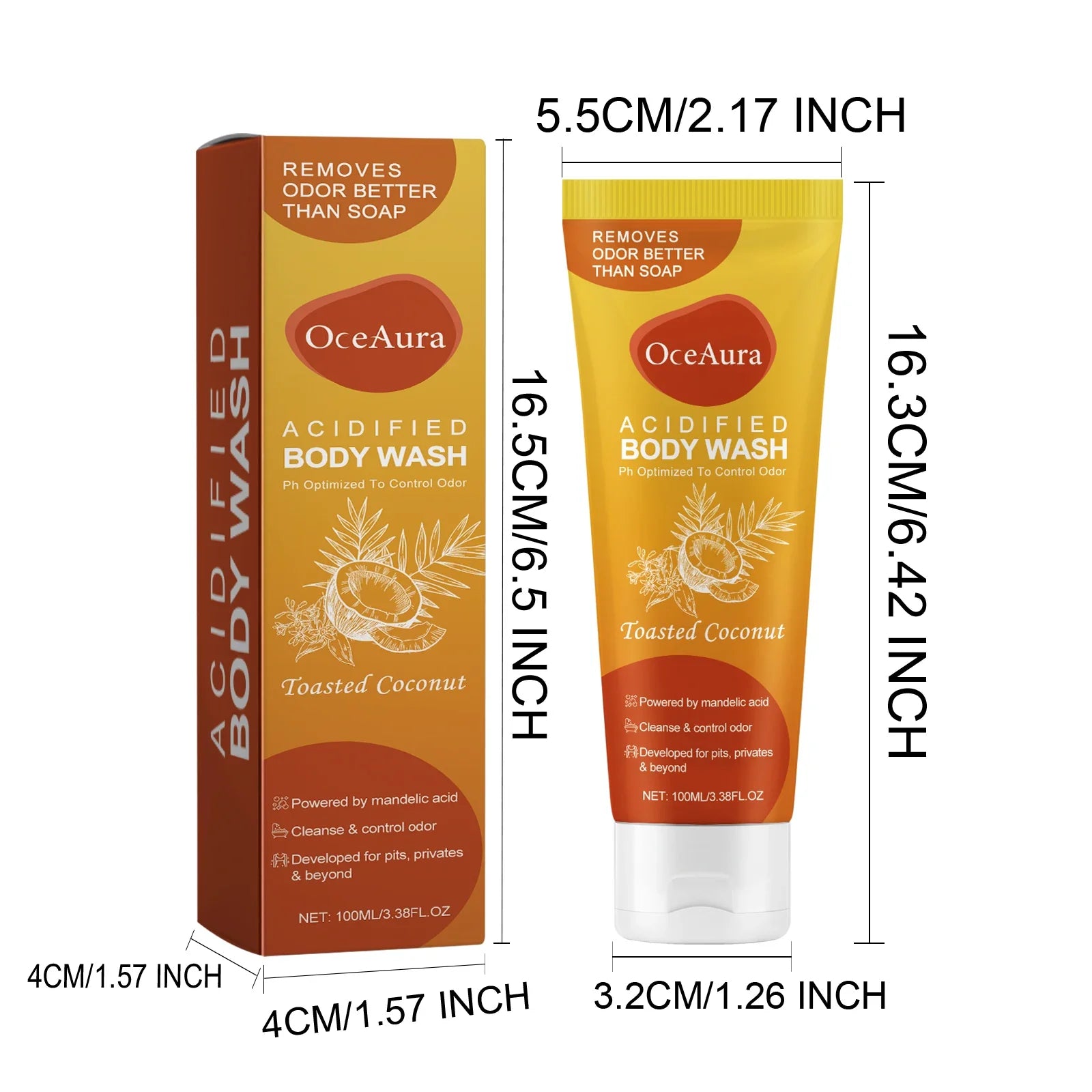 Oceaura Coconut Vanilla Body Wash Gel Lasting Fragrance Deep Cleaning Dirt Nourishing Moisturizing Skin Remove Odor Body Shampoo