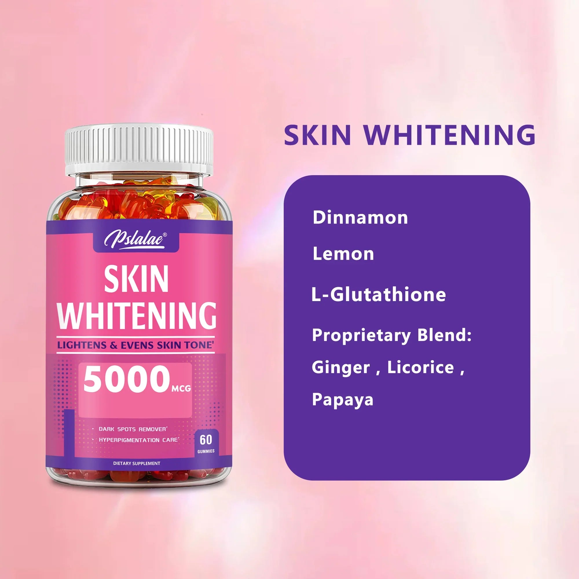 Skin Whitening - Brighten Skin Tone, Anti-oxidation, Anti-aging, Whitening - 60 Gummies