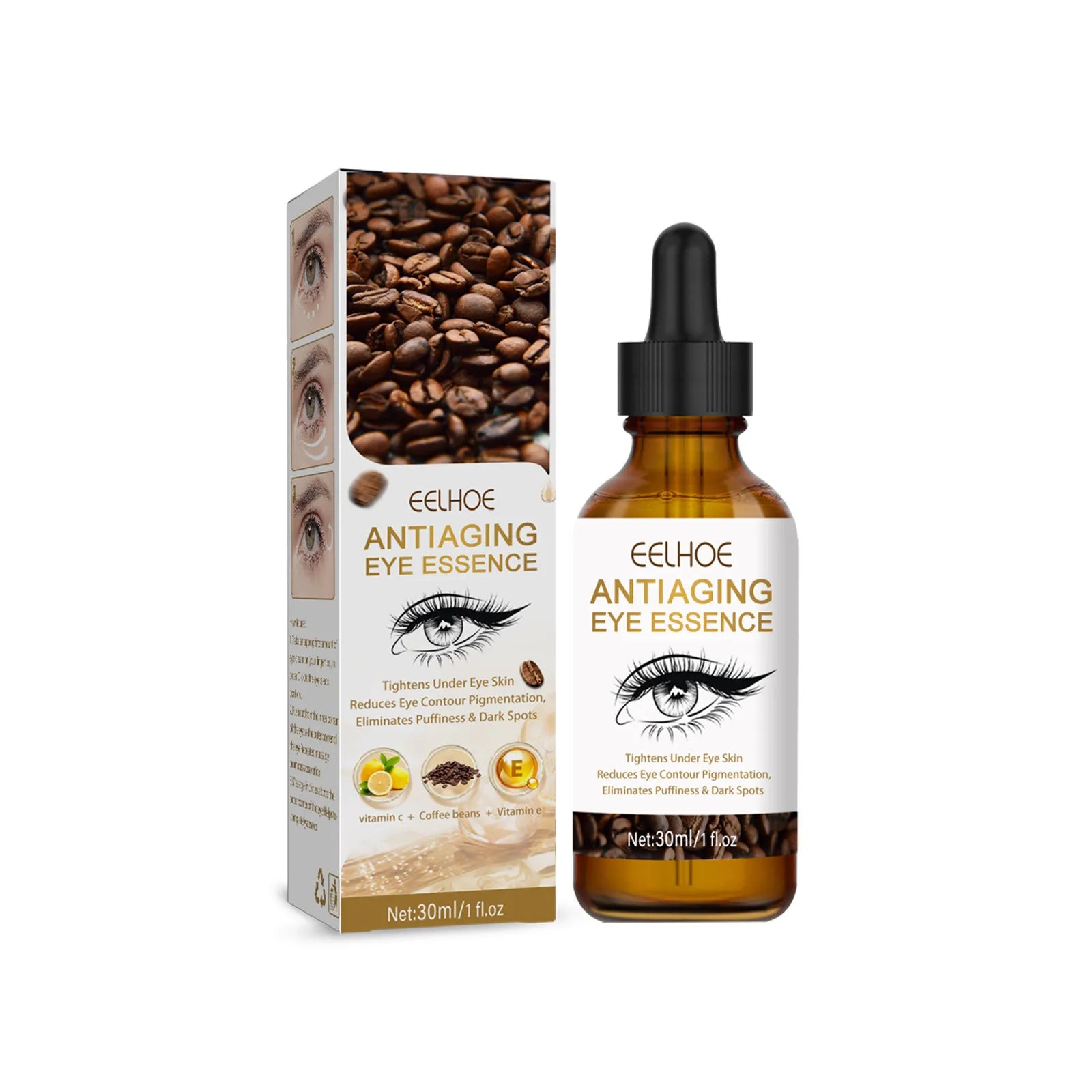 Eelhoe Anti-aging Eye Serum Removes Eye Bags Reduces Pores and Fine Lines Lighens Wrinkles and Dark Circles Eye Care Essence
