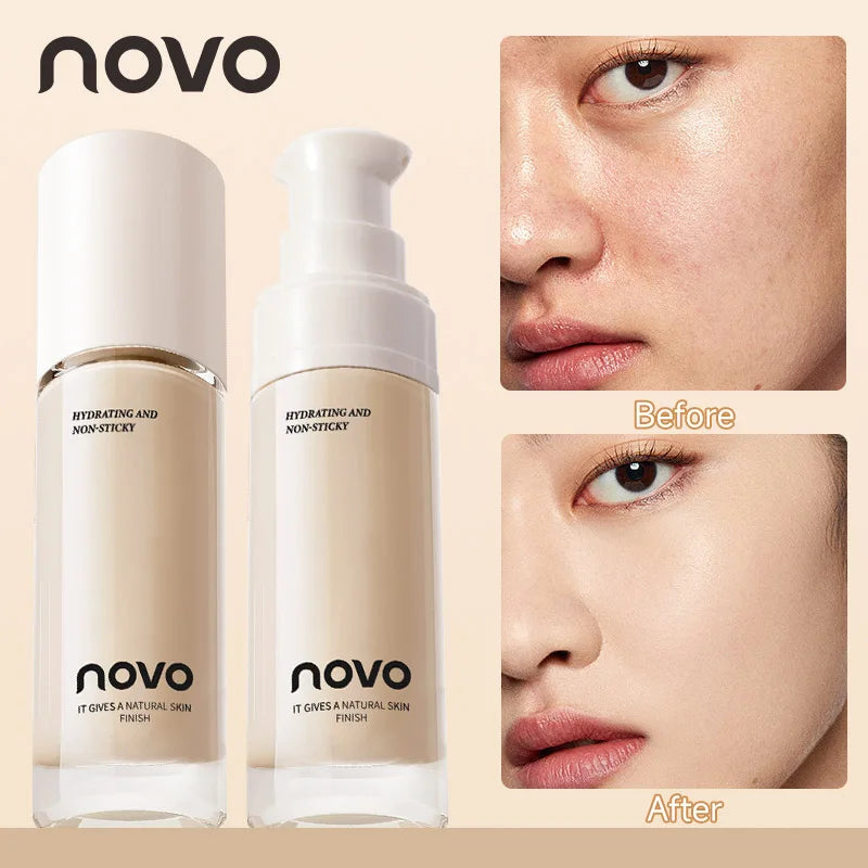 Hyaluronate Liquid Foundation,Long-Lasting Concealer Bb Cream,Vitamin E Nourishing,Water-Resistan,Buildabl,Improves Uneven Skin