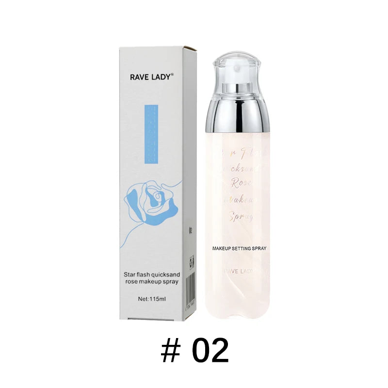 Rave Lady 115ml Face Moisturizing Spray Toner Star Flash Quicksand Rose Facial Moisturize Before Makeup Spray Body Skin Care