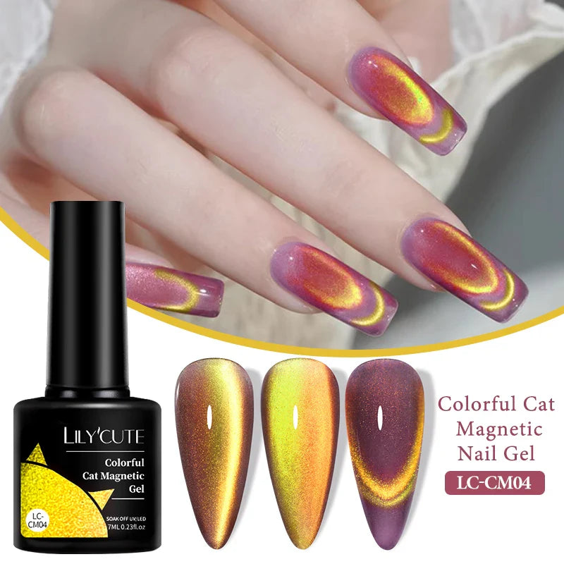 LILYCUTE Thermal Nail Gel Polish 3 Layers Temperature Shiny Color Changing Series Semi Permanent Soak Off UV Nail Gels Polish