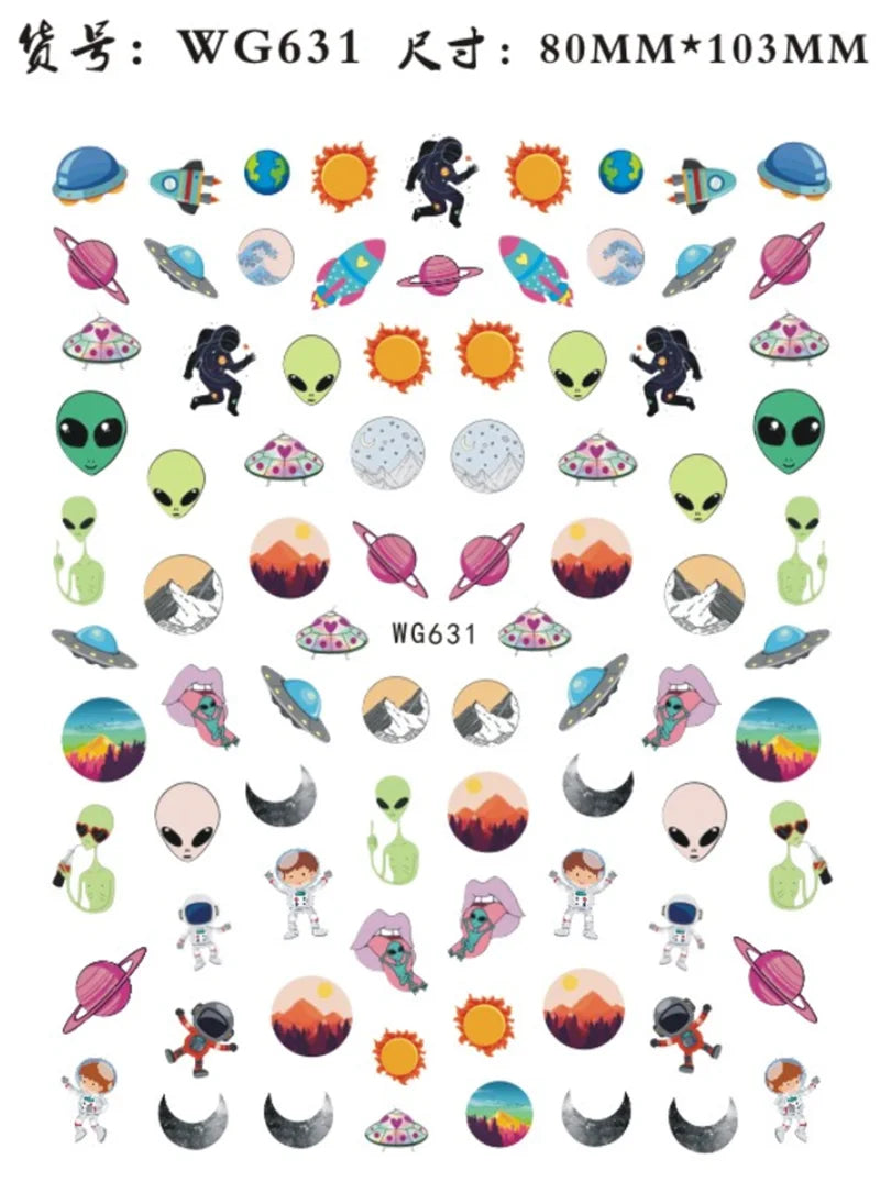 Nail Sticker Snake Dragon Butterfly Black Multicolor Decals Nail Art Tattoo Slider Water Transfer Letter Nails Art Decoration