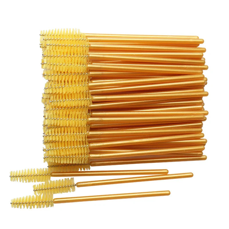 50pcs Disposable Nylon Mascara Wand Applicator Eyelash Brushes For Eyelash Extension women Makeup Brush Tools