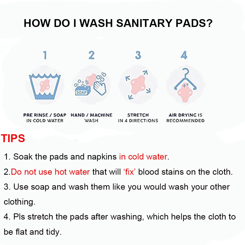 5pcs/Lot Reusable Sanitary Towels Washable Bamboo Charcoal Mama Cloth Menstrual Pads for Regular Flow Feminine Hygiene Product