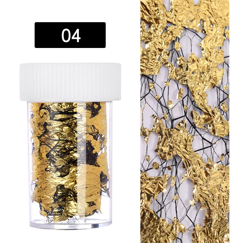 Blue Ink Marble Blooming Foil Nail Art Stickers Set With Flower Gilding Pattern Nail Transfer Decals Decorations Nail Accessorie