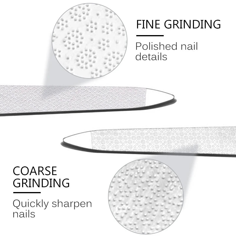 1pc Stainless Steel Files Nail File Buffer Metal Grinding Sanding Manicure Pedicure Scrub Nail Art Tools Manicure Pedicure Tools