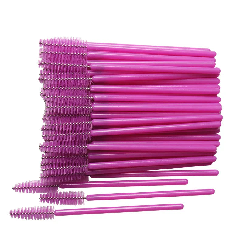 50pcs Disposable Nylon Mascara Wand Applicator Eyelash Brushes For Eyelash Extension women Makeup Brush Tools
