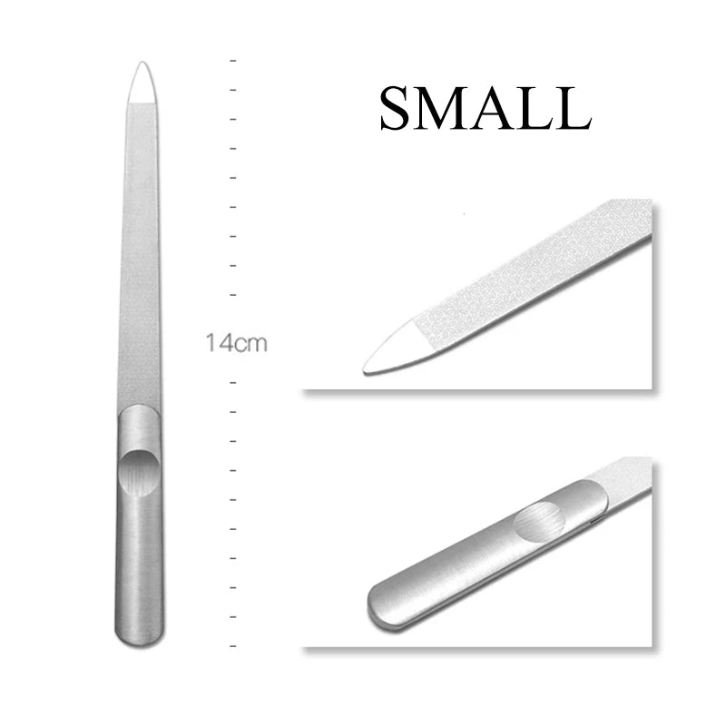 1pc Stainless Steel Files Nail File Buffer Metal Grinding Sanding Manicure Pedicure Scrub Nail Art Tools Manicure Pedicure Tools