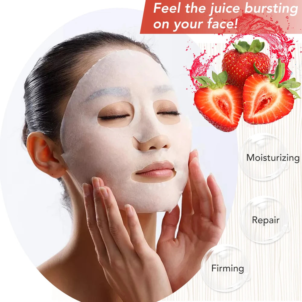 AILKE Whitening Moisturizing Hydration Facial Mask With Vitamin C Hyaluronic Acid Anti-wrinkle Face Skin Care Korean Cosmetics