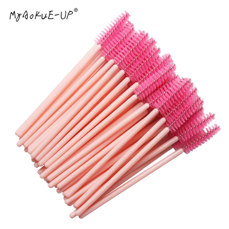 50pcs Disposable Nylon Mascara Wand Applicator Eyelash Brushes For Eyelash Extension women Makeup Brush Tools