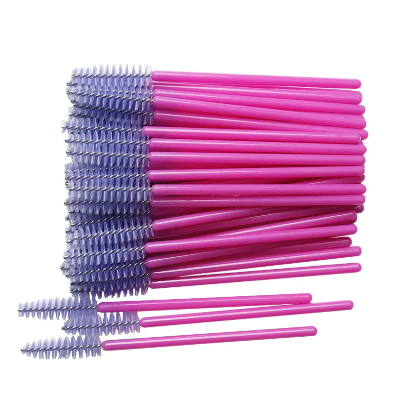 50pcs Disposable Nylon Mascara Wand Applicator Eyelash Brushes For Eyelash Extension women Makeup Brush Tools