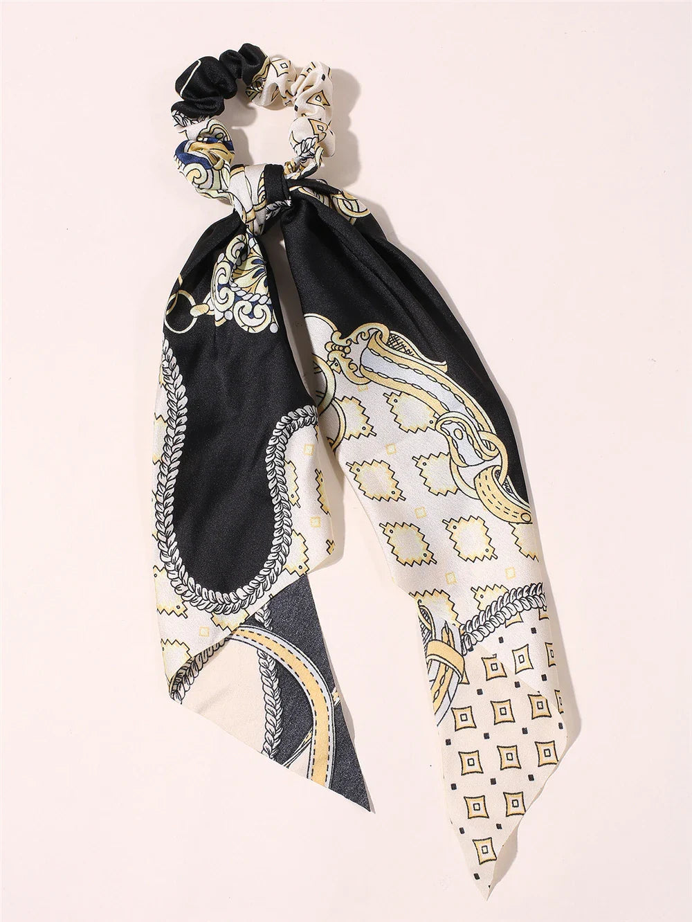 New Fashion Print Bow Scrunchies Hair Ribbon For Women Elastic Hair Band Girls Horsetail Hair Ties Hair Accessories