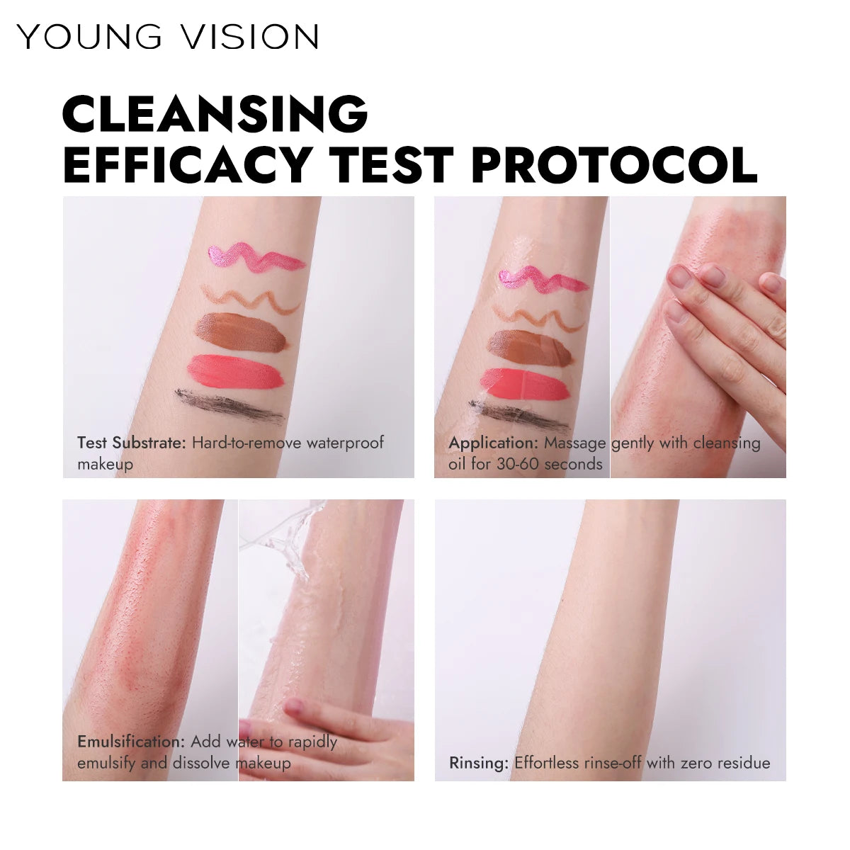 YOUNG VISION 5pcs/10pcs Cleansing oil Rose Flower Makeup Remover Oil Mild Non-irritating Pore Cleansing Makeup Remover Set