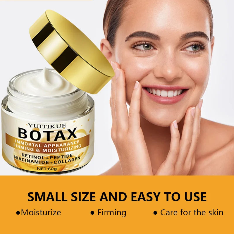 BOTAX face cream with an enduring appearance, firmness, and hydration. Retinol, peptides, niacinamide, collagen