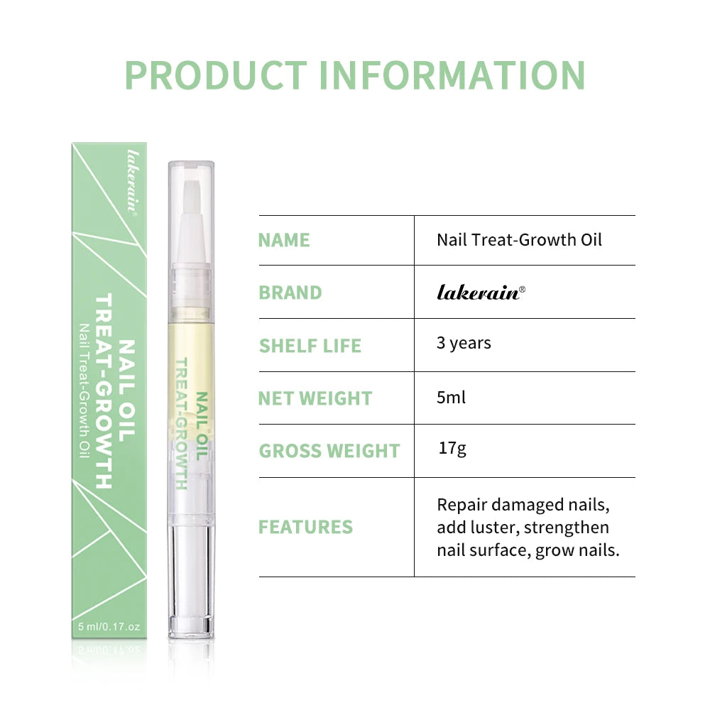 Nail Treat -Growth Nail Strengthener Healthy Strong Nail Growth Oil Help Splits Thin Nails Repair Manicure Nail Hardener Polish