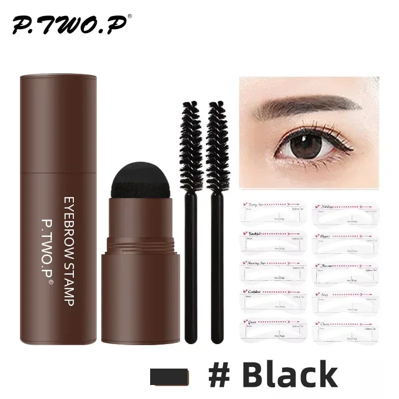 Complete professional Eyebrow Powder Stamp Shaping Kit makeup brushes eyebrow paint eyebrow pencil Eye Brows Stencil
