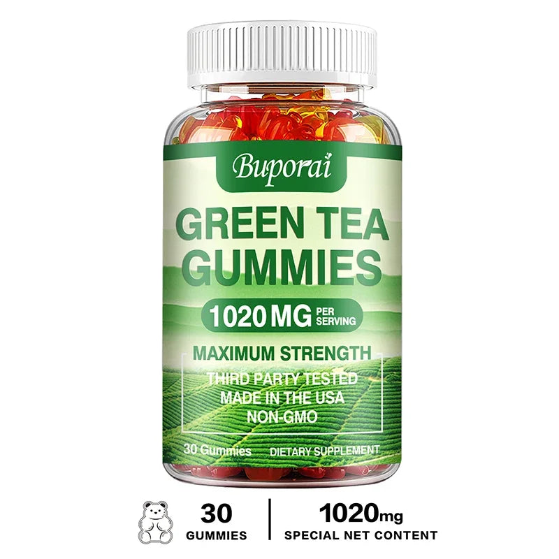 Green Tea Gummies - Belly Fat Burning, Metabolism Boosting, Appetite Suppression, Weight Management