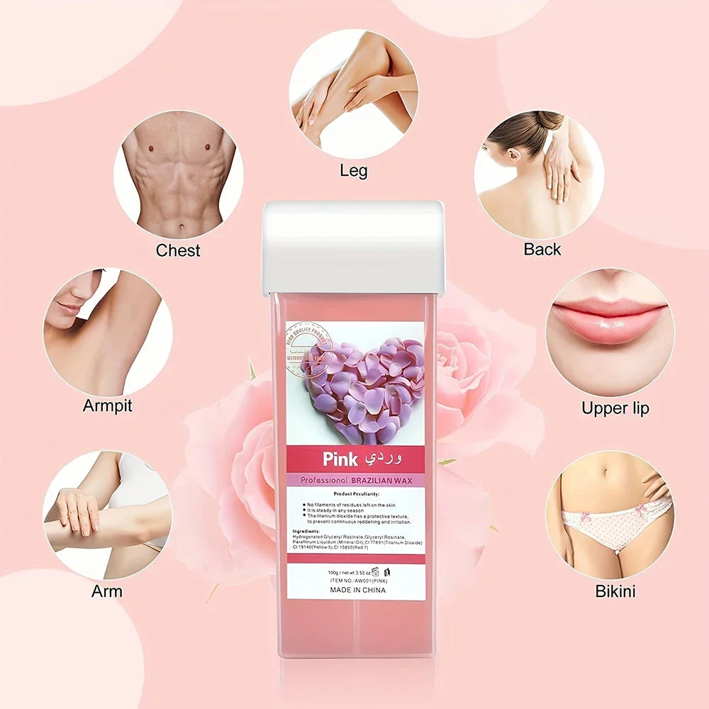 Viilife Roll on Wax Refill Painless Wax Roll On For Hair Removal Depilatory Wax Warmer Cartridge For Aloe Wax Body Hair Removal
