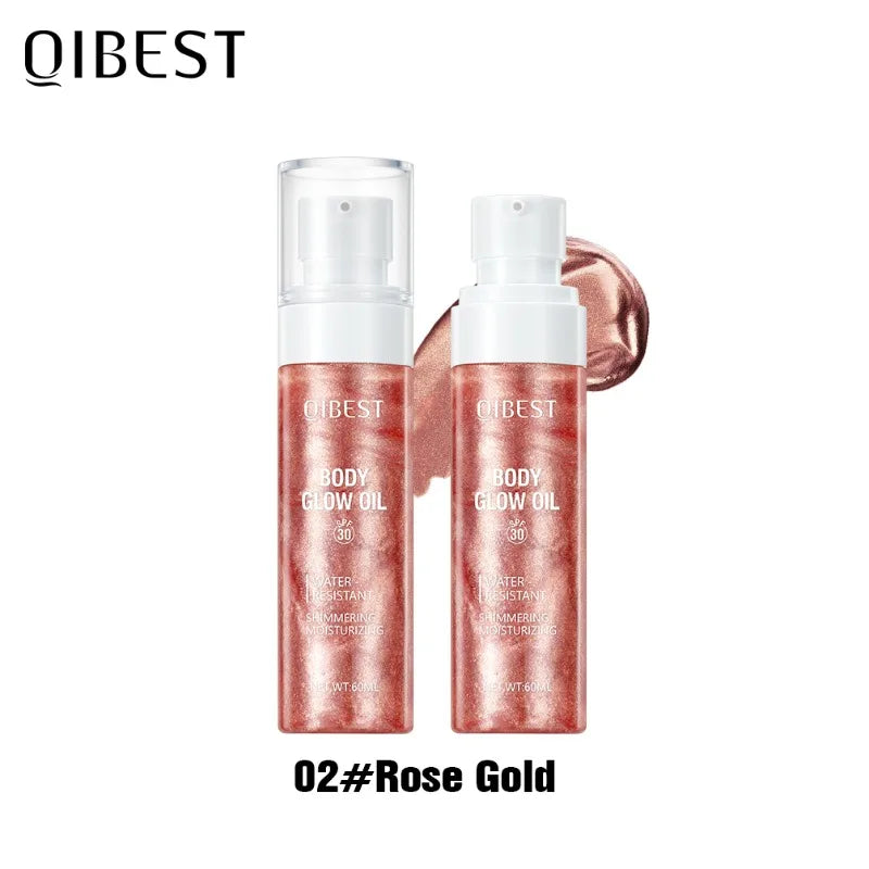 60ML Body High-gloss Oil Gold Bronzers Facial and Full-body Highlight Liquid Brightening Shimmering Moisturizing High-gloss Oil