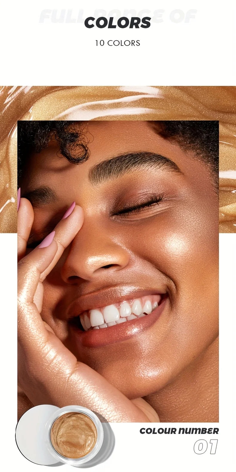 9 colors of liquid highlighter, waterproof and not easy to fade, multi-functional, cheeks & eyes & face & lips & body