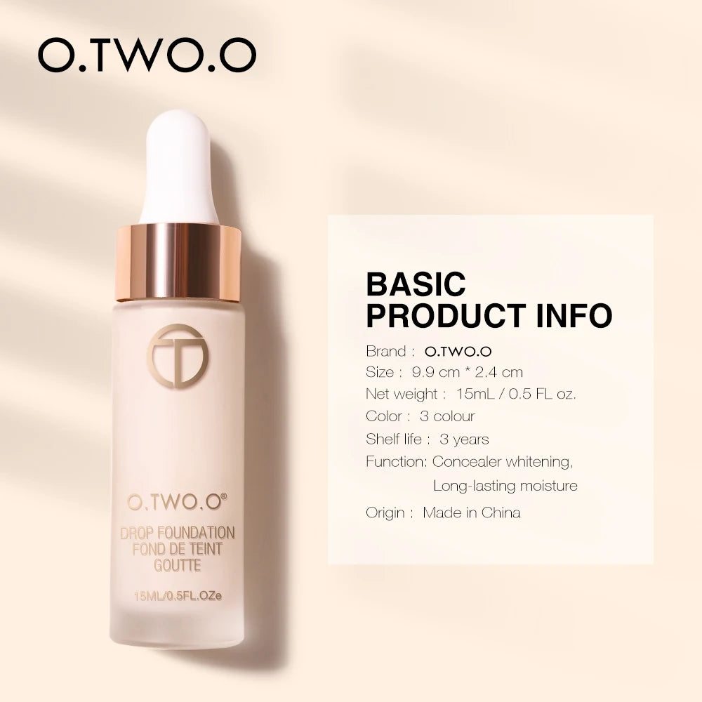 Wholesale O.TWO.O Liquid Foundation Professional Makeup Base Oil Free Full Coverage Concealer Lasting Face Foundation BB Cream