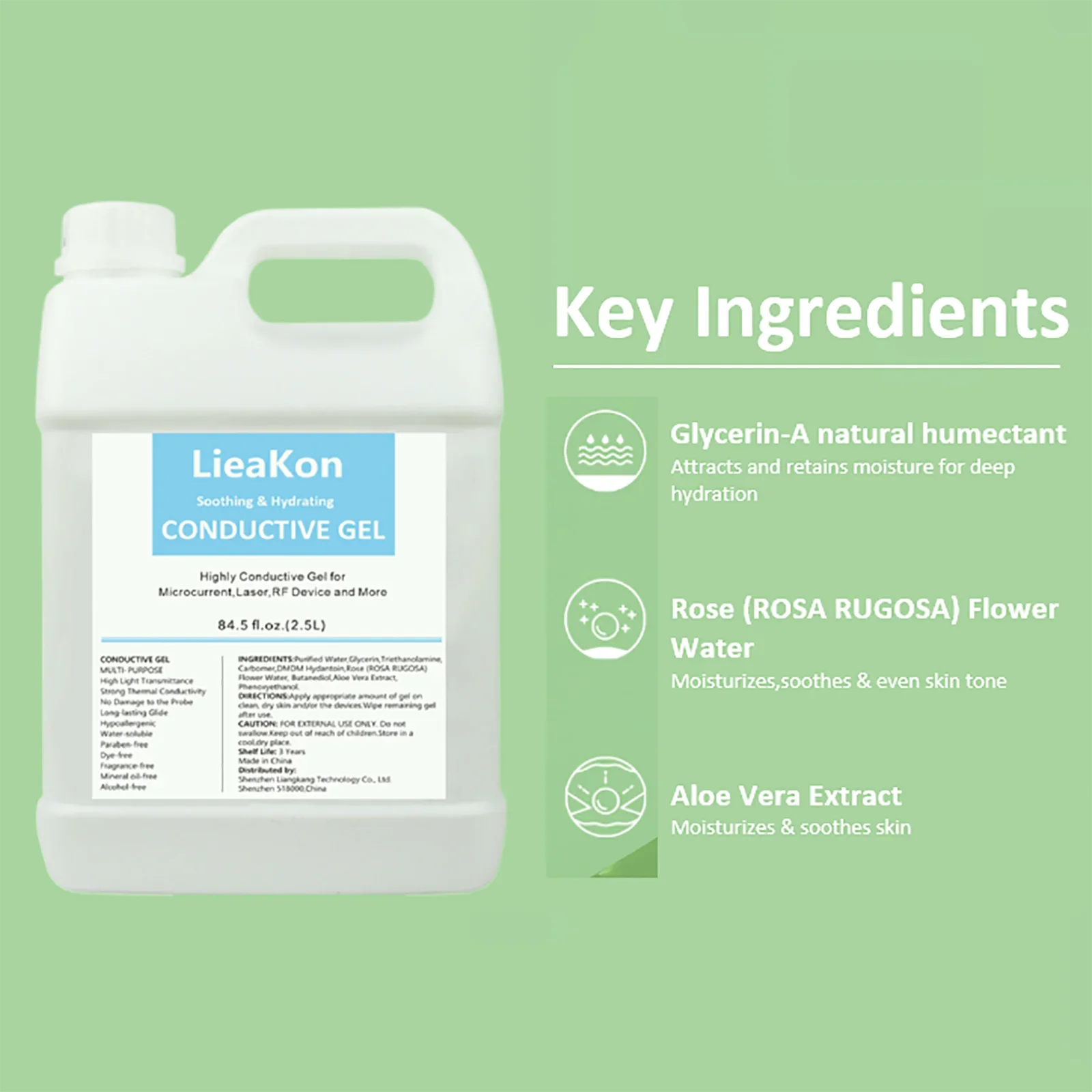 2.5L Gel Conductor Radiofrecuencia y Cavitacion Clear Contact Gel for Ultrasound Beauty Face and Body Skin Care