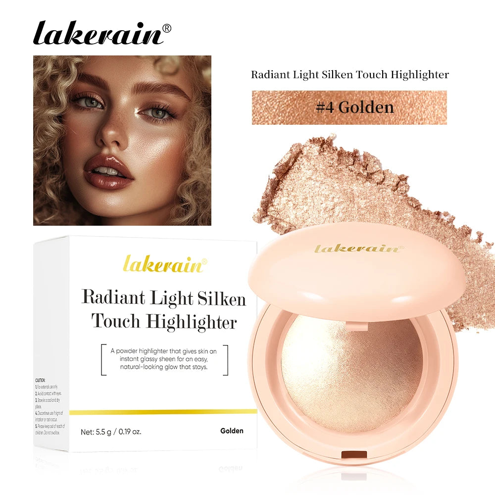 Face Highlighter Powder Instant Silky Skin Glow Long Lasting Waterproof Baked Shimmer Illuminator Makeup Contouring Glitter