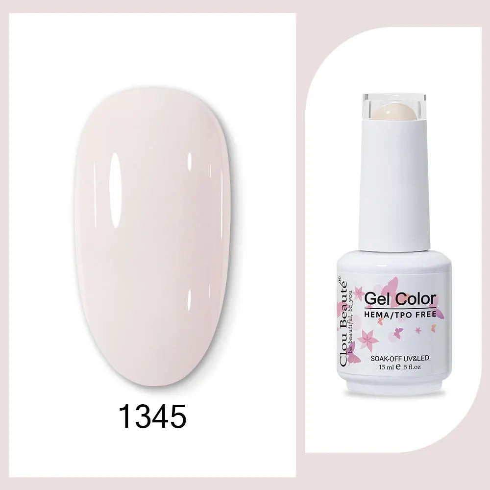 Clou Beaute 15ml Red Black White Green Neon Gel Nail Polish Base Top Coat Velvet Top 400 Colors Semi Permanent Gel Nail Varnish