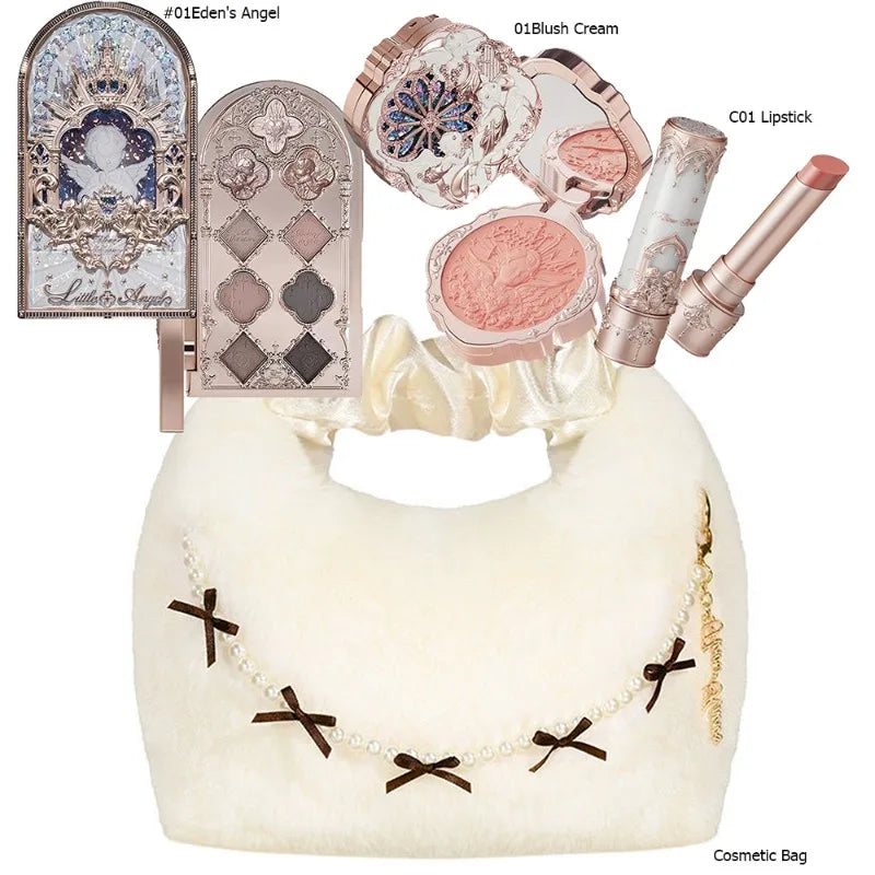 Makeup Flower Knows Set Swan Ballet Series Six Color Eyeshadow Palette Embossed Blusher Shine Lipstick Kit With Bag All In