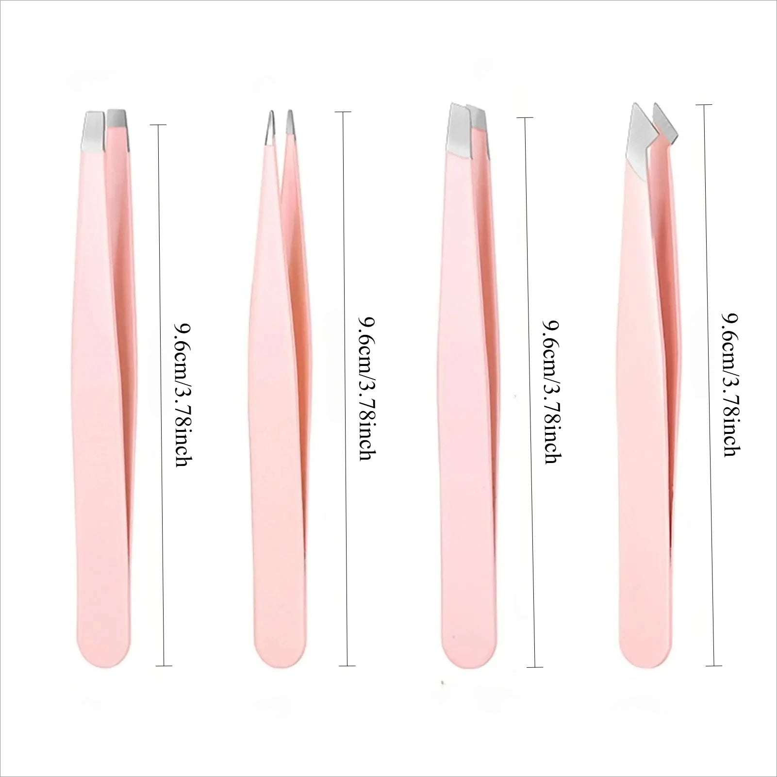 4Piece Tweezers for Women, Tweezer Set for Facial Hair Eyebrow Tweezers Men Eyebrow Chin Twizzers Kit Hair Grooming with Leather