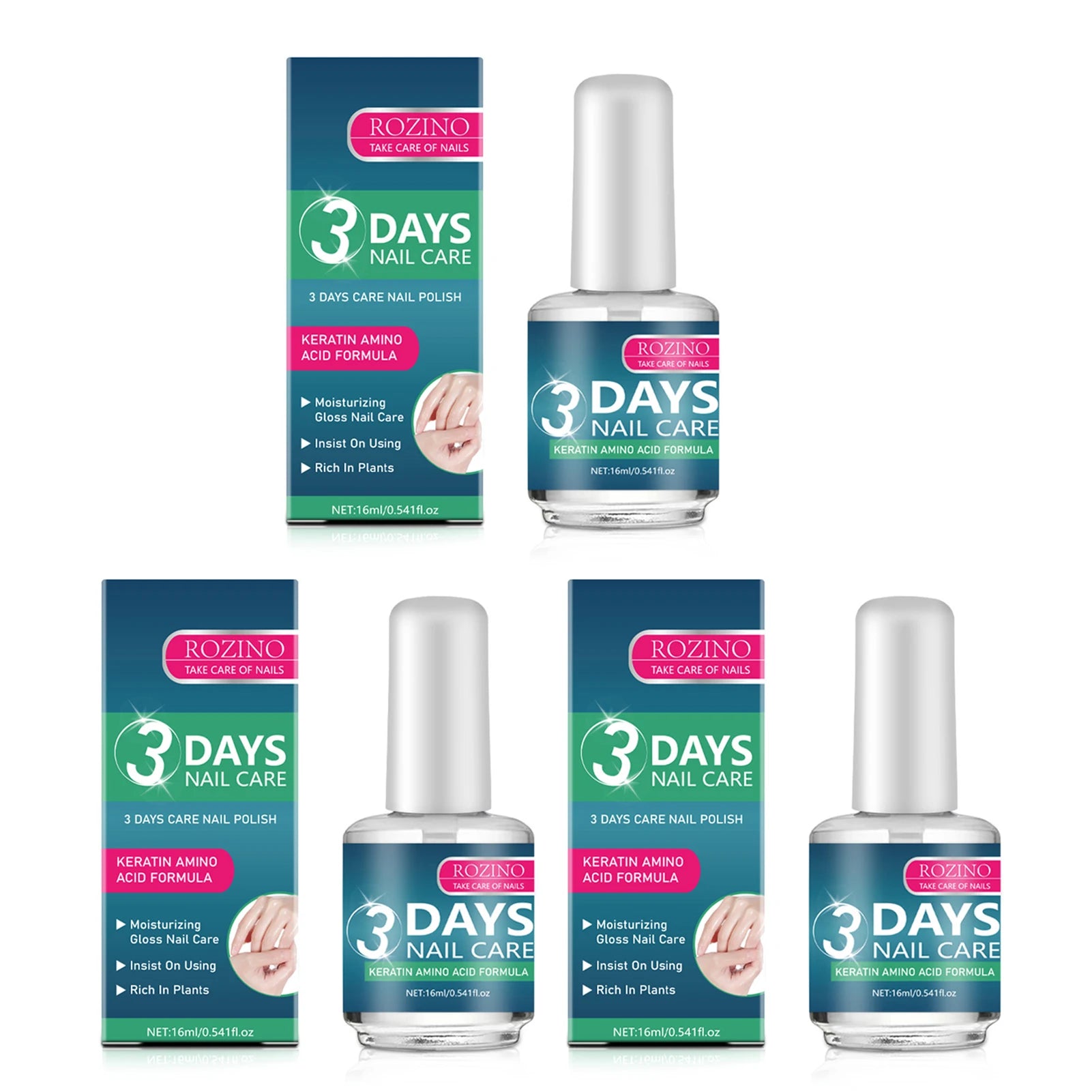 3 Day Growth Nail Treatments Strengthener With Amino Acid Formulas Strengthens Moisturizes Nail Care Serum For All Nail Types