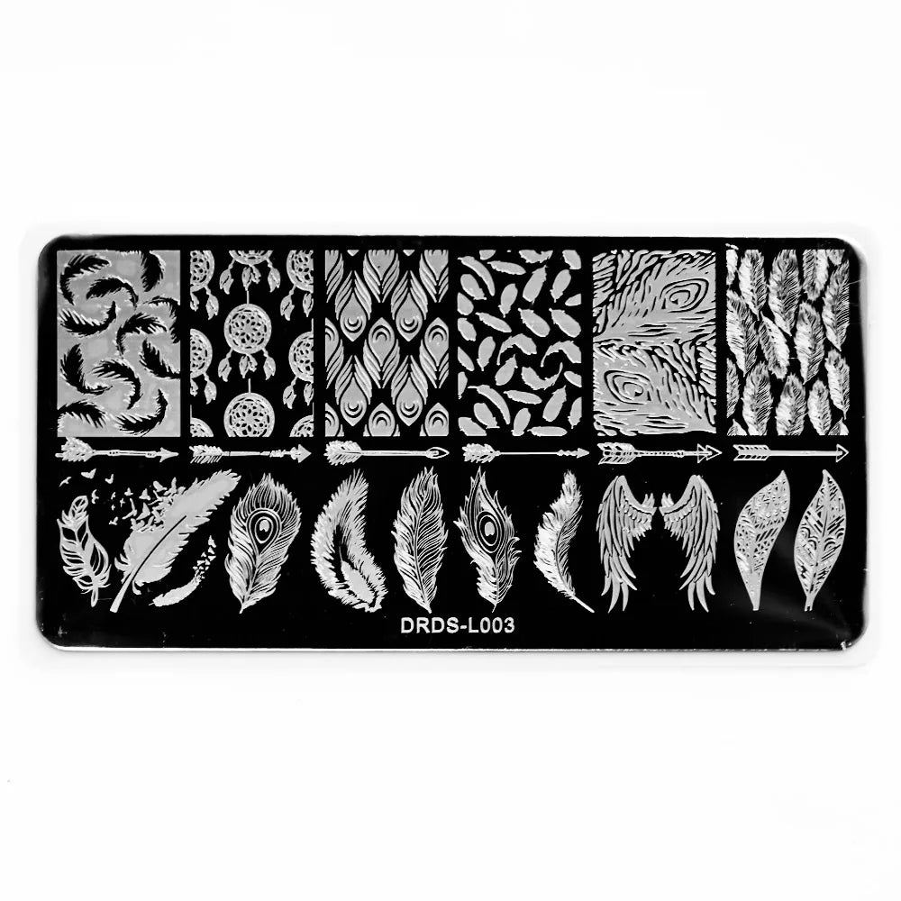 1Pc Nail Art Stamp Plate Geometric Line DIY Stamping Image Plate 6*12CM Nail Stamping Plate Stainless Steel Plate Stencil JR-030