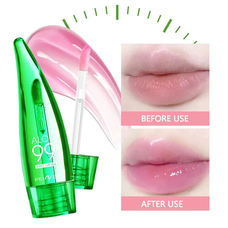 99% Aloe Vera Temperature - changing Lip Balm, Anti - dryness, Long - lasting Moisturizing, Transparent Liquid Lip Care Product