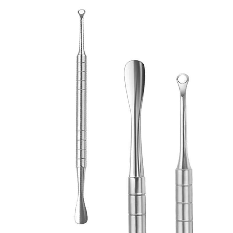New Double-ended Nail Beveled Head Cuticle Pusher Remover Stainless Steel Cuticle Remover Manicure Sticks Nail Care Cleaner Tool