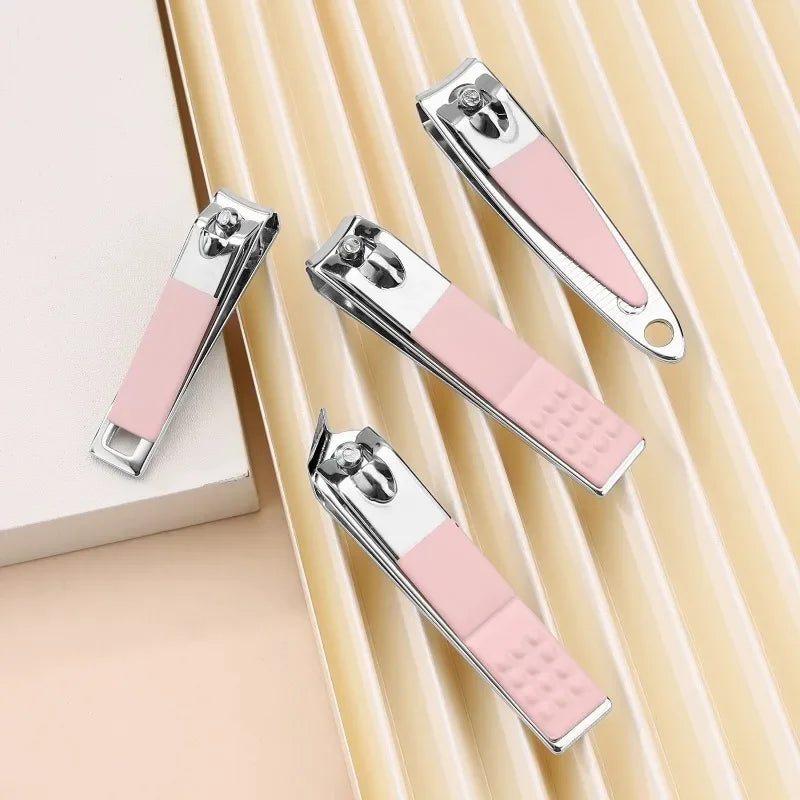 14 Piece Deluxe Manicure & Pedicure Set Pink And Blue Stainless Steel Nail Scissors, Clippers, Ear Digging Spoon for Men & Women