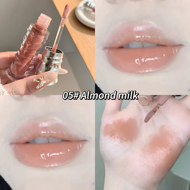 Mirror Mulberry Lip Gloss Sexy Plump Purple Water Lip Glaze Shimmering Glass Moisturizing No Sticky Jelly Liquid Lipstick Oil