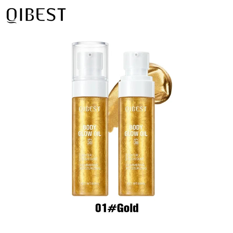 60ML Body High-gloss Oil Gold Bronzers Facial and Full-body Highlight Liquid Brightening Shimmering Moisturizing High-gloss Oil
