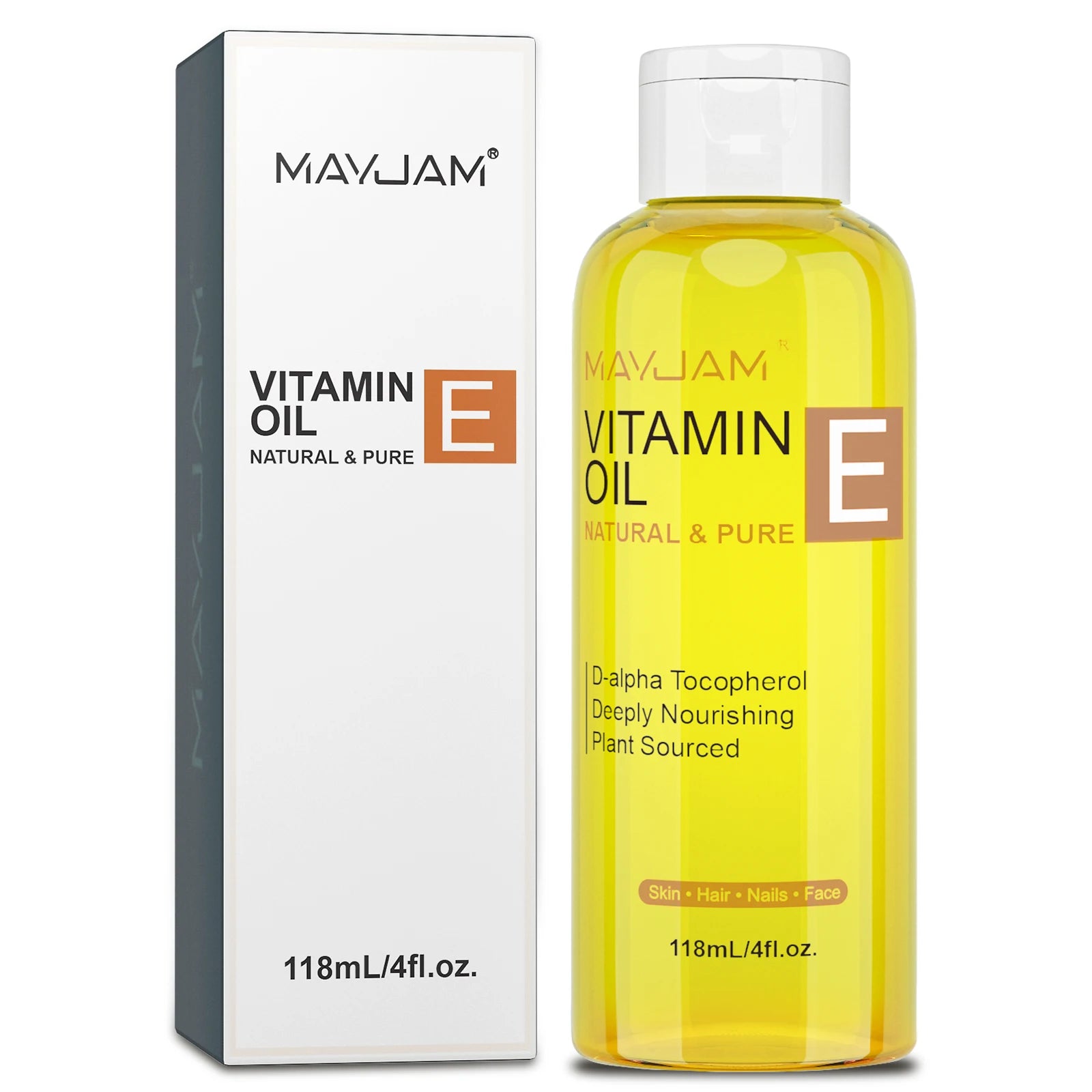 MAYJAM Natural & Pure Vitamin E Oil Skincare Moisturizing Brighten Skin Tone 118ml 236ml Face Care Oil