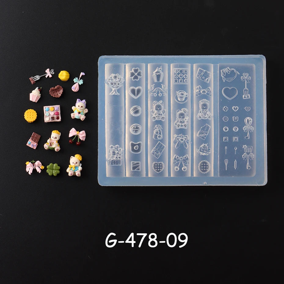 Fashionable Bow Ballet Tie Nail Stamping Plates Kawaii Bowknot Silicone Carving Mould Mini Tableware Manicure Decor Supplies