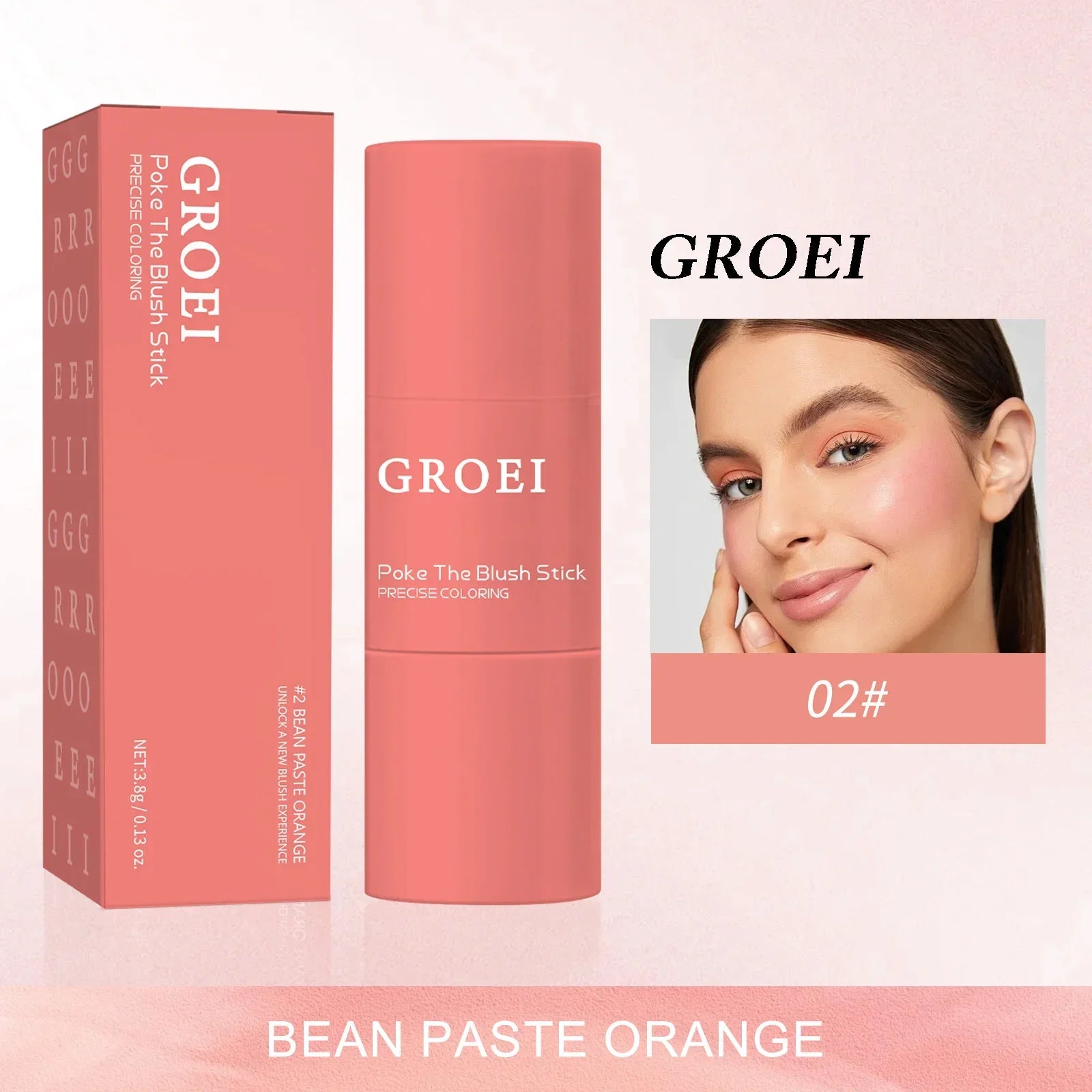 3-Color Double-Ended Blush Stick - Natural Waterproof & Long Lasting, Matte Creamy Rouge for Easy Monochrome Makeup.