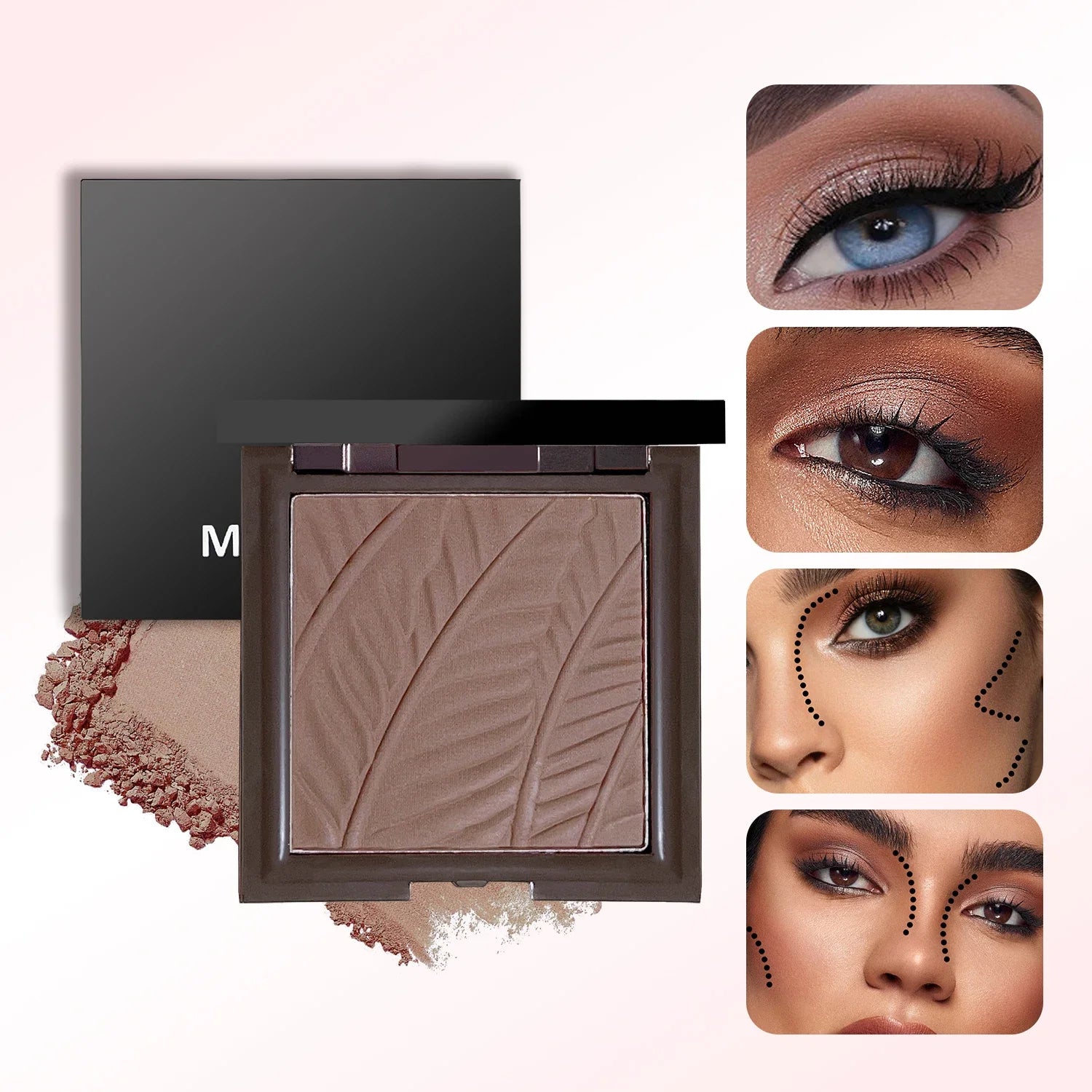 Star Eyes Mini Silver Block 3-in-1 Multifunctional Powder – Highlighter, Eyeshadow & Contour, All-in-One Formula, No Fallout